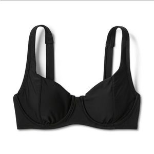 BRAND NEW! Kona Sol Underwire Seamed Bikini Top Black M